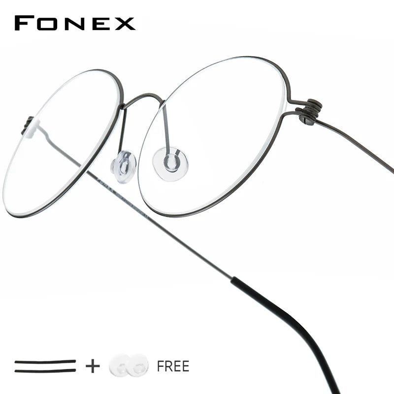 FONEX B Titanium Glasses Frame Women Brand Design Eyeglasses Men Korean Denmark Ultralight-Weight Morten Screwless Eyewear 7510