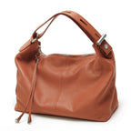 Zency 100% Genuine Leather Large Women Top Handle Shoulder Bag Tote Handbag Purse Black Leather Hobo Bag Underarm Zipper Bags