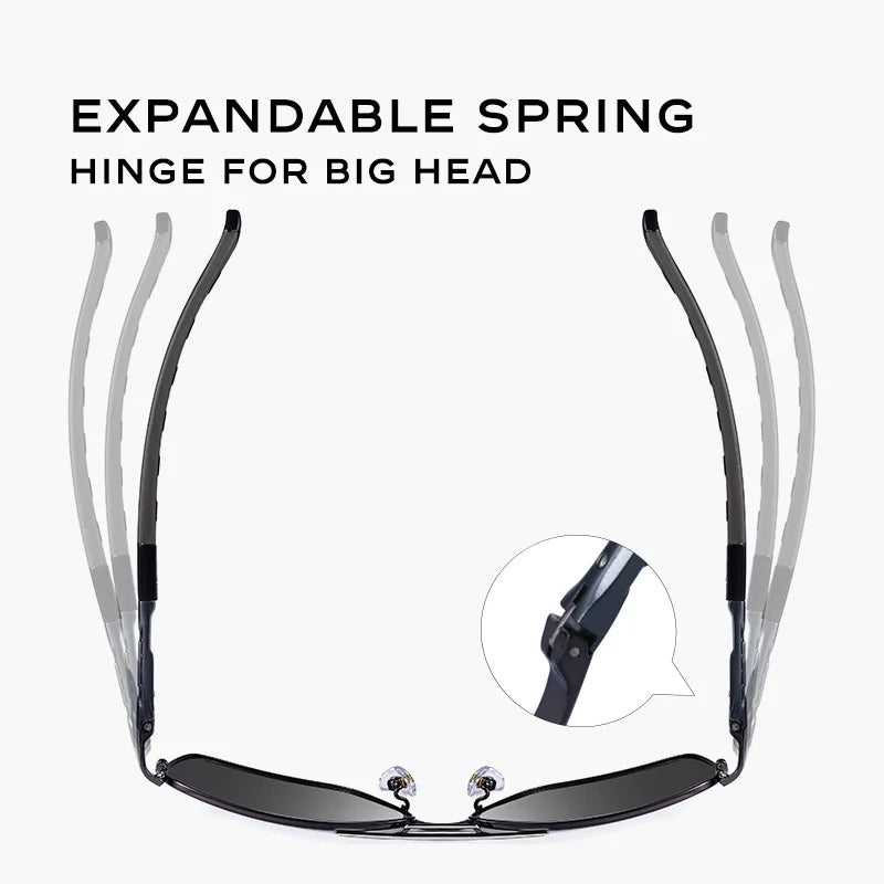 CAPONI Photochromic Men's Sunglasses Polarized Classic Brand Design Anti Ray Shades Driving Square Sun Glasses Men UV400 BS8724