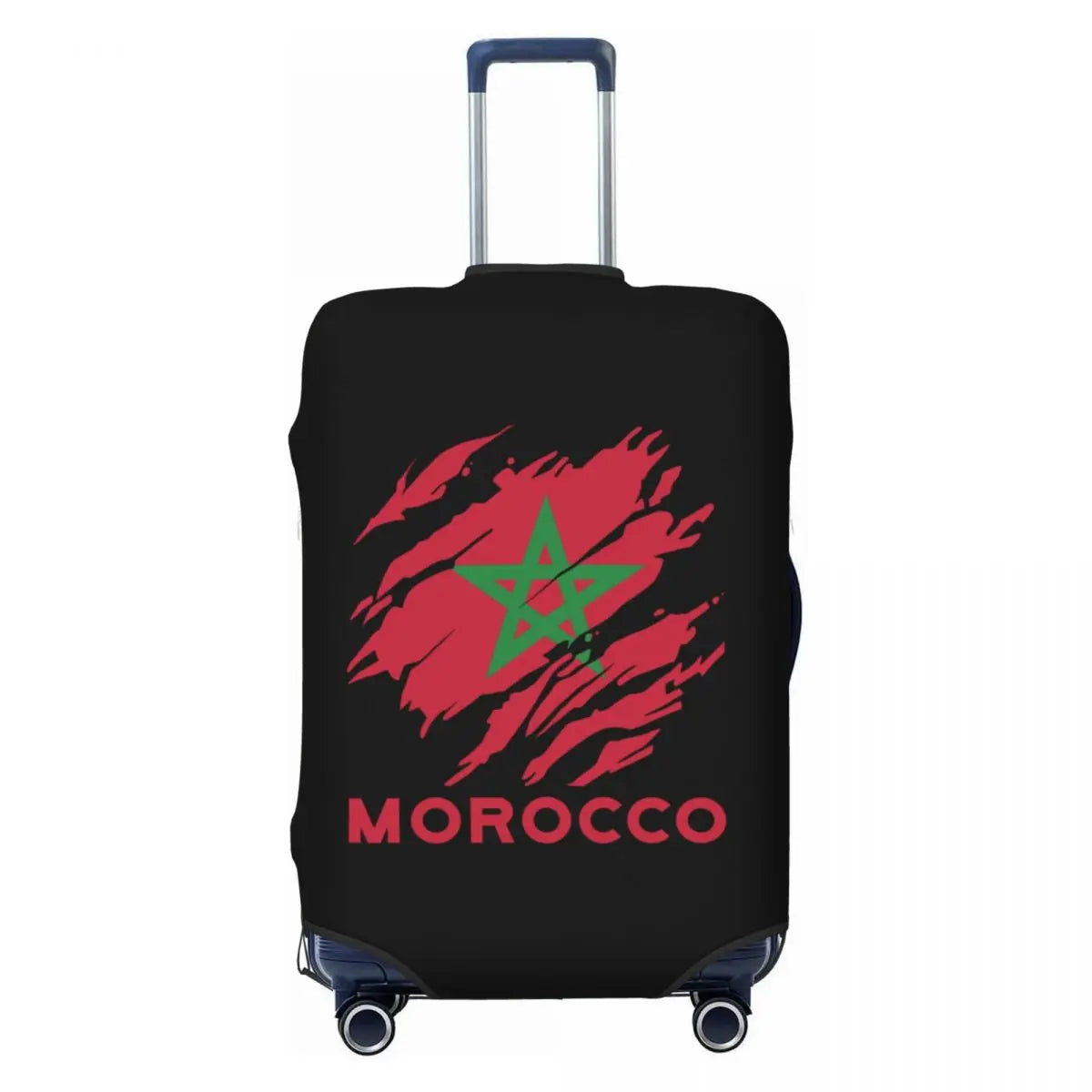 Custom Moroccan Proud Morocco Flag Suitcase Cover Elastic Travel Luggage Covers for 18-32 inch