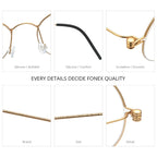 FONEX B Titanium Glasses Frame Women Brand Design Eyeglasses Men Korean Denmark Ultralight-Weight Morten Screwless Eyewear 7510