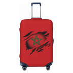 Custom Moroccan Proud Morocco Flag Suitcase Cover Elastic Travel Luggage Covers for 18-32 inch