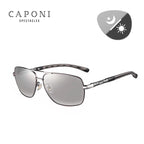 CAPONI Photochromic Men's Sunglasses Polarized Classic Brand Design Anti Ray Shades Driving Square Sun Glasses Men UV400 BS8724