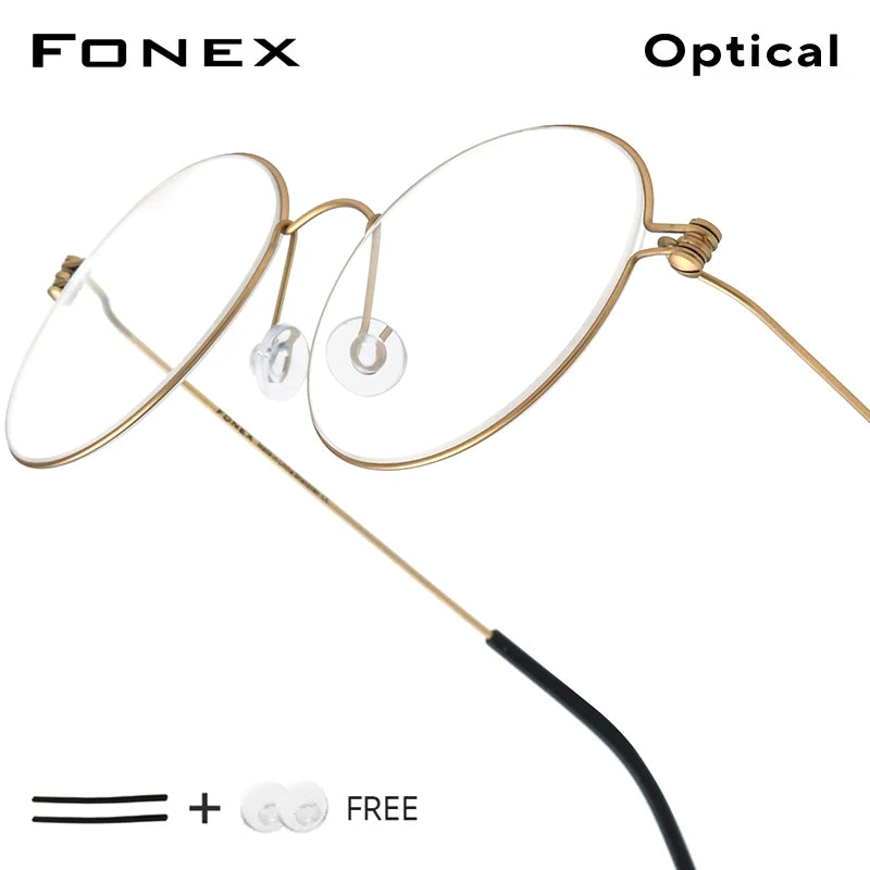 FONEX B Titanium Glasses Frame Women Brand Design Eyeglasses Men Korean Denmark Ultralight-Weight Morten Screwless Eyewear 7510
