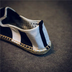 Spring Summer Mens Casual Shoes Slip-on Flat Cloth Breathable Fisherman Brand Male Footwear Red Black XZ19