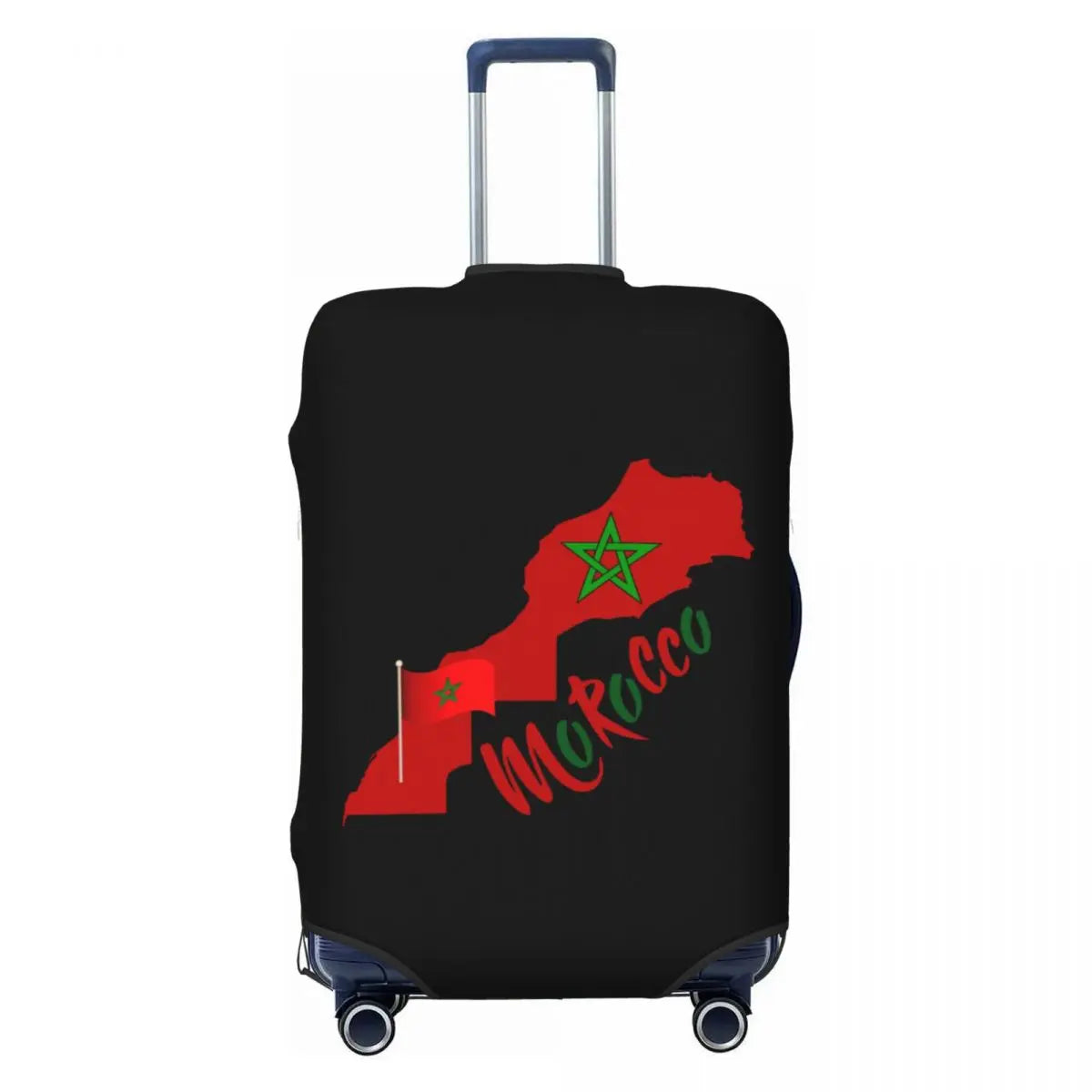Custom Moroccan Proud Morocco Flag Suitcase Cover Elastic Travel Luggage Covers for 18-32 inch