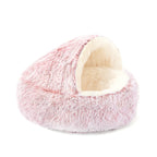 Winter Plush Pet Cat Bed Round Cat Cushion Cat House 2 In 1 Warm Cats Basket Pet Sleep Bag Kitten Nest Kennel for Small Dog Cats