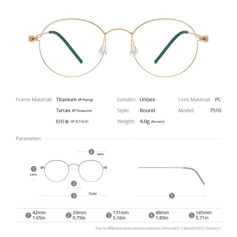 FONEX B Titanium Glasses Frame Women Brand Design Eyeglasses Men Korean Denmark Ultralight-Weight Morten Screwless Eyewear 7510