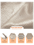 Zency 100% Genuine Leather Large Women Top Handle Shoulder Bag Tote Handbag Purse Black Leather Hobo Bag Underarm Zipper Bags