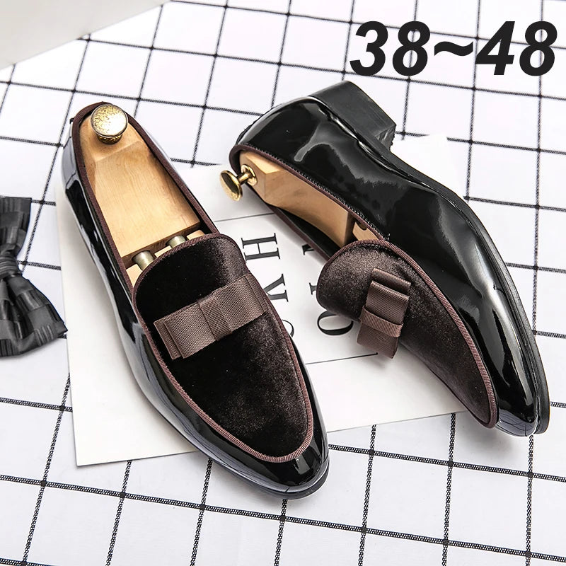 38~48 Mens Dress Italy Paty Leather Wedding Luxury Designer Flats Business Formal Gentleman Casual Driving Shoes for Men Loafers