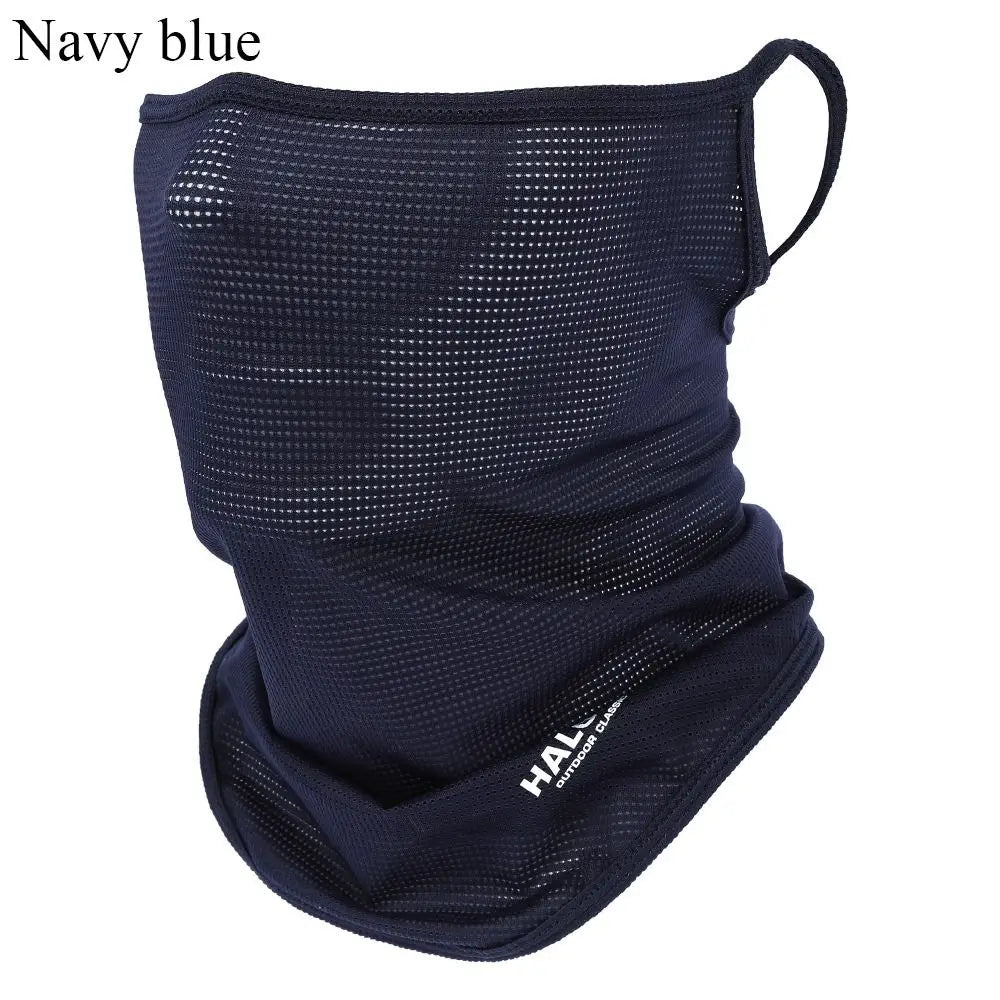 Summer Ice Silk Full Face Mask Balaclava Breathable Sun And UV Protection Motorcycle Scarf Neck Gaiter Bike Sun Protection