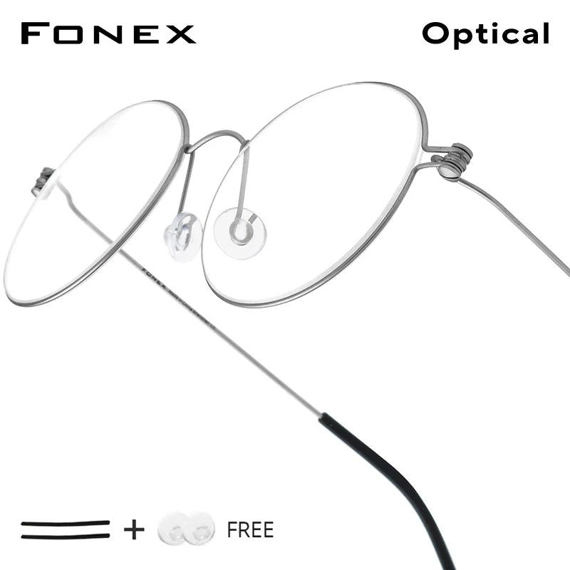 FONEX B Titanium Glasses Frame Women Brand Design Eyeglasses Men Korean Denmark Ultralight-Weight Morten Screwless Eyewear 7510