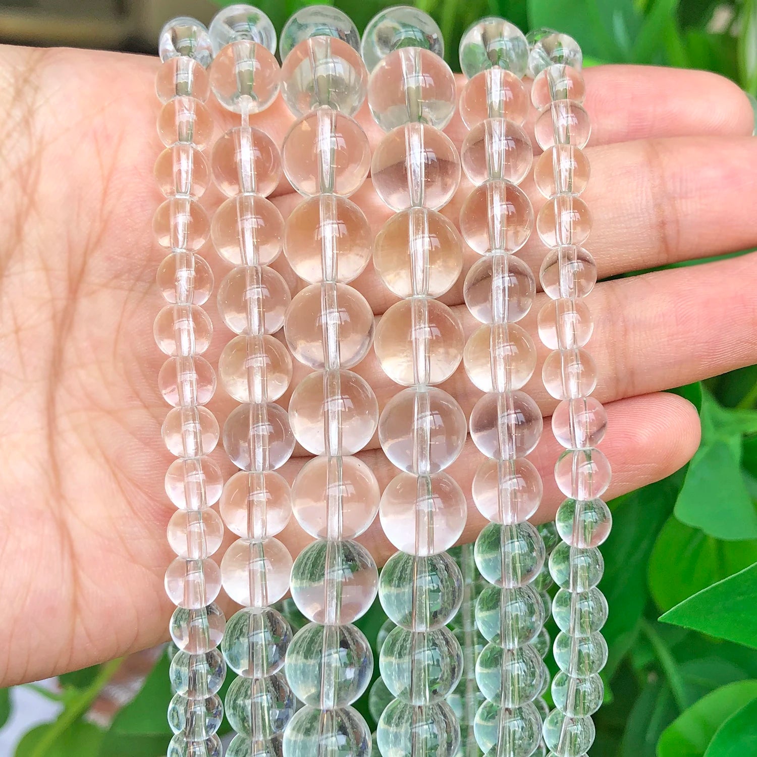 wholesale Natural Stone Beads Clear Quartz Round Loose Beads For Jewelry Making 15.5inch/strand Pick Size 4/6/8/10/12mm -F00102