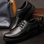 Genuine Leather Shoes Men Flat Fashion Men's Casual Brogues Shoes Brand Male Footwear Soft Comfortable Black ZH740