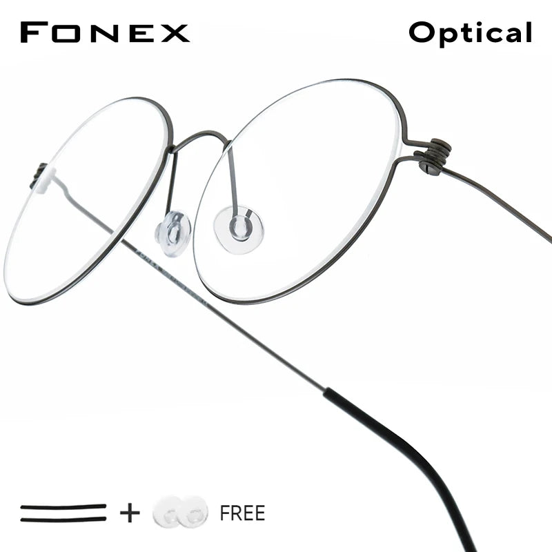 FONEX B Titanium Glasses Frame Women Brand Design Eyeglasses Men Korean Denmark Ultralight-Weight Morten Screwless Eyewear 7510