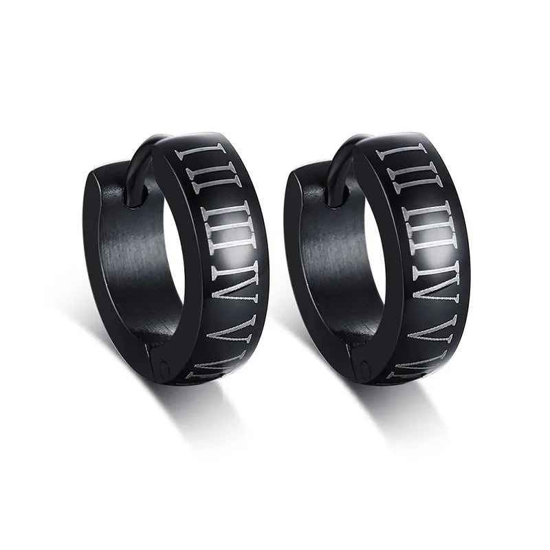 VNOX Cute Hoop Earrings for Men Punk Stainless Steel Huggie Small Earrings 4 Color